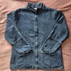 NorthStyle Blue Denim Jacket with Plaid Lining